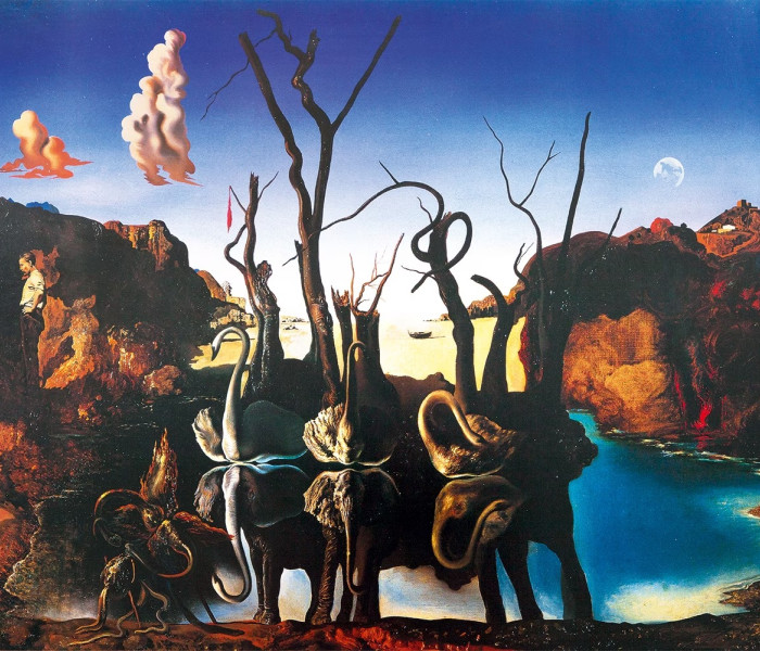 Puzzle - Bluebird - Cigni riflessi nell acqua come elefanti, 1937