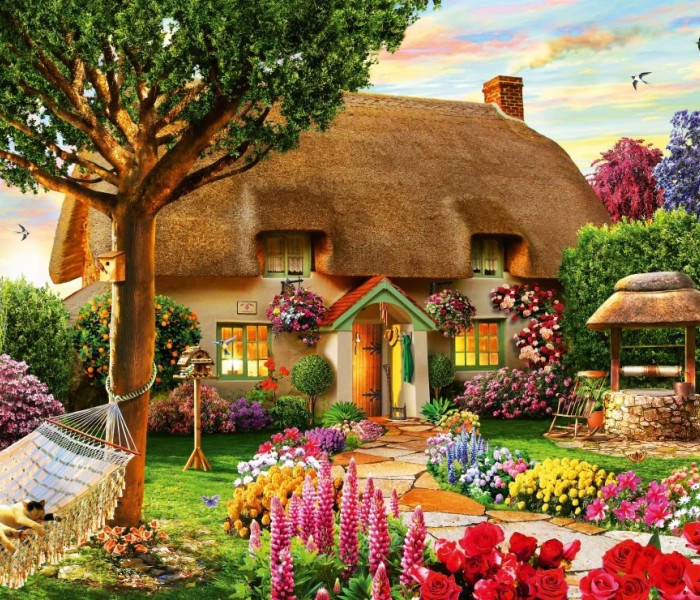 Puzzle - Bluebird - Cottage con tetto di paglia