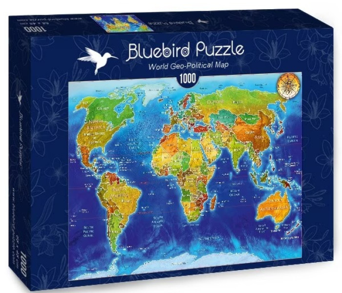Puzzle - Bluebird - Mappa politica del mondo
