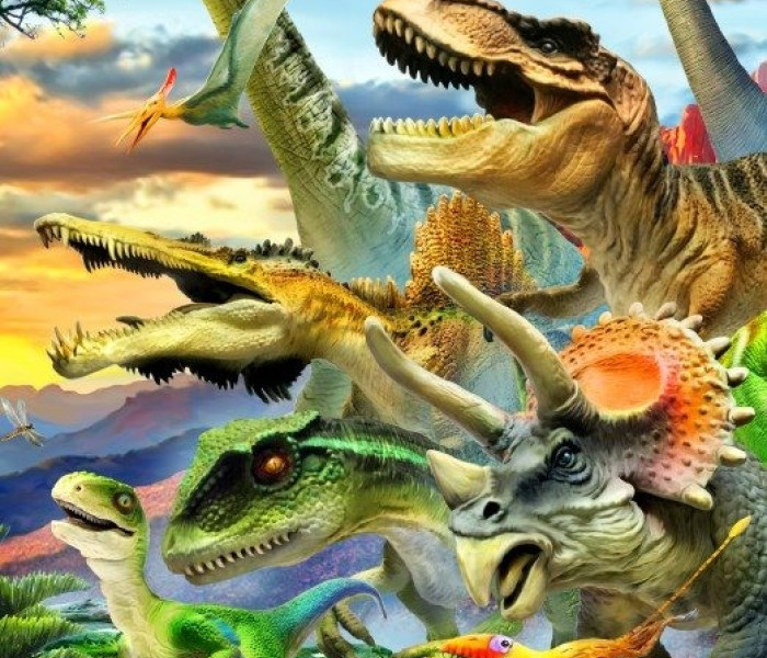 Puzzle - Bluebird - Dinosauri al tramonto