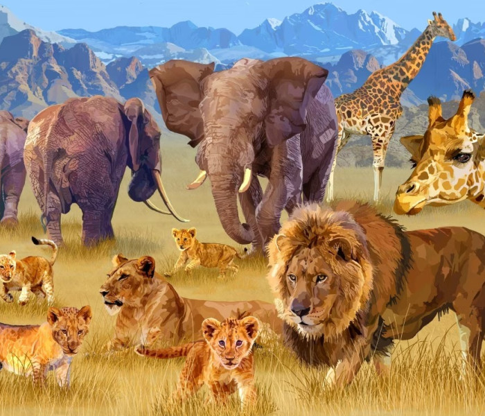 Puzzle - Bluebird - Animali che vivono nella savana