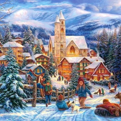 Slittino verso la città