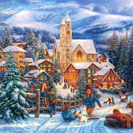 Slittino verso la città