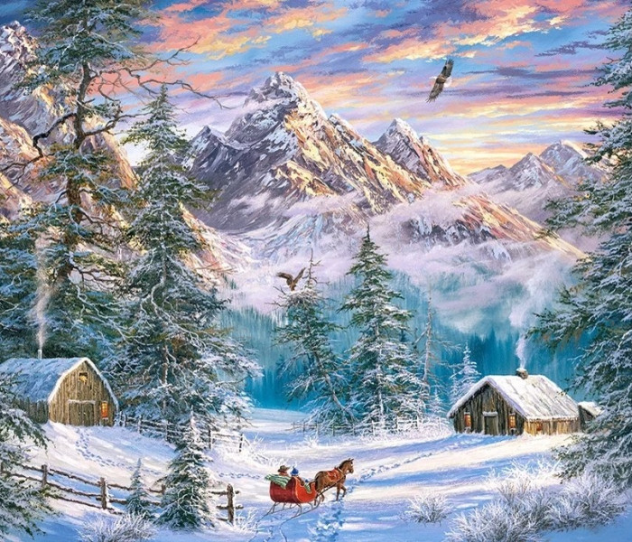 Puzzle - Castorland - Natale in montagna