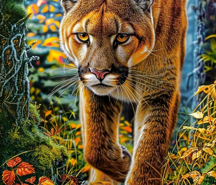 Puzzle - Castorland - Leone di montagna nella foresta