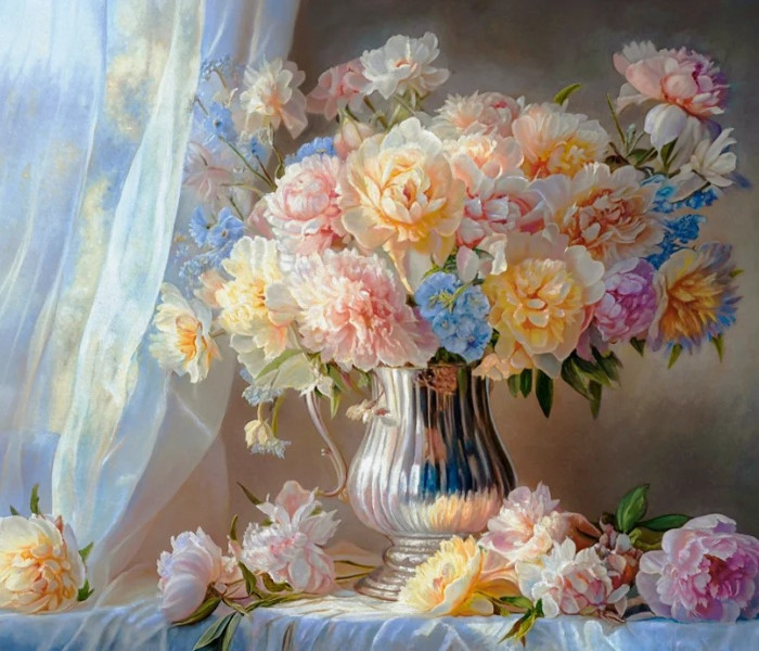 Puzzle - Castorland - Peonie pastello