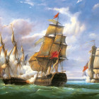 Puzzle - Castorland - "Combattimento tra la fregata francese  La Canonniere  e la nave inglese  The Tremendous ""