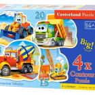 Puzzle - Castorland - Veicoli da costruzione - 4 in 1