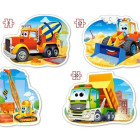 Puzzle - Castorland - Veicoli da costruzione - 4 in 1