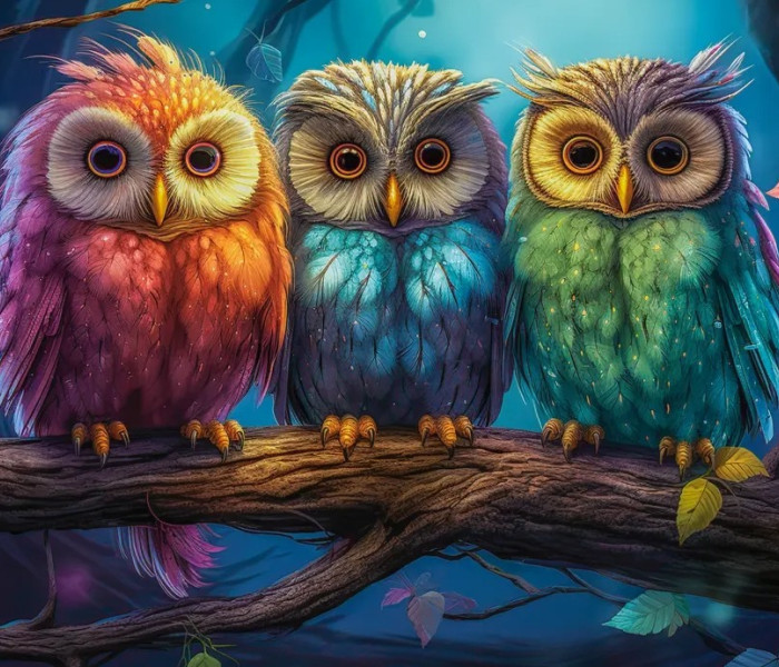 Puzzle - Castorland - Tre piccoli gufi