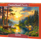 Puzzle - Castorland - Tramonto su un fiume nella foresta