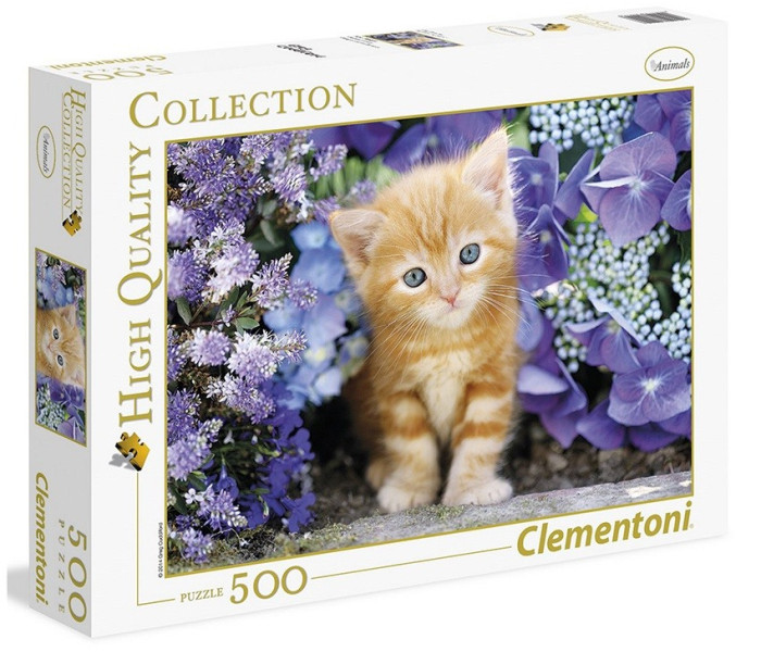 Puzzle - Clementoni - Gattino rosso tra i fiori