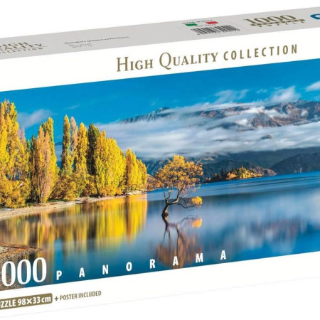 Riflessi dorati del lago Wanaka - Puzzle Panoramico
