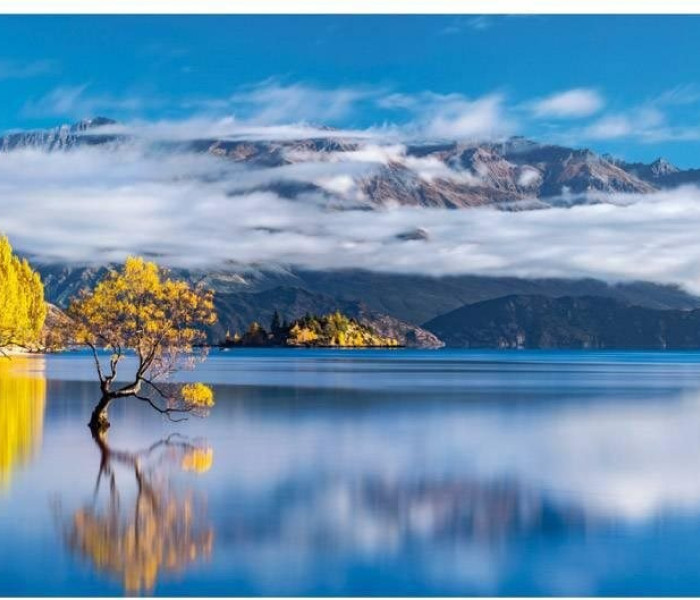Puzzle - Clementoni - Riflessi dorati del lago Wanaka - Puzzle Panoramico