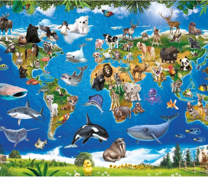 Puzzle - Dino - Mappa degli animali