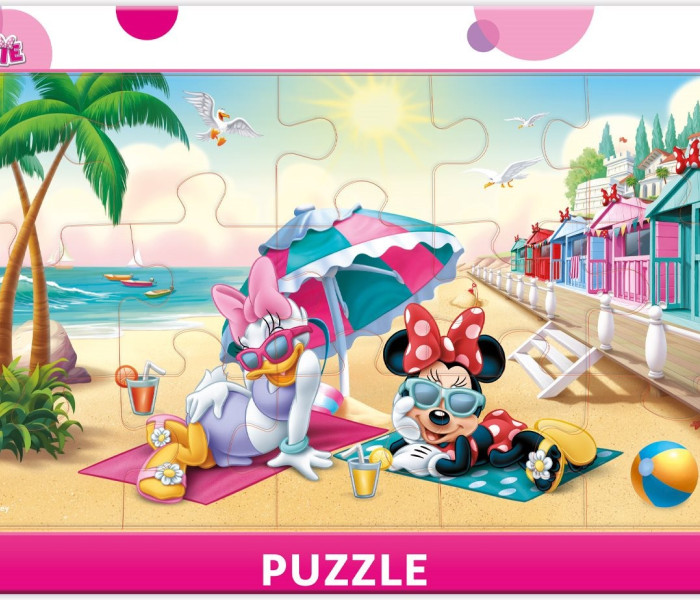 Puzzle - Dino - Minnie e Daisy in spiaggia