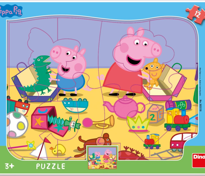 Puzzle - Dino - Peppa Pig sta giocando