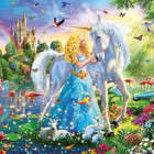 Puzzle - Educa - Unicorno e principessa