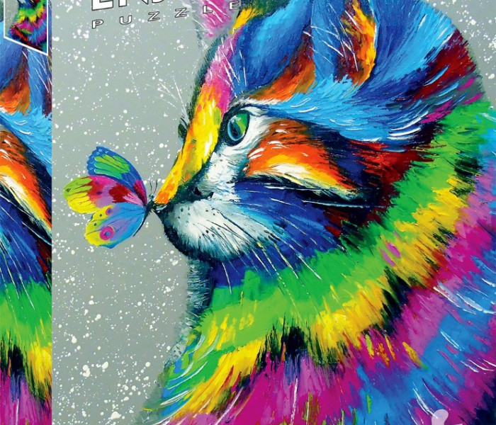 Puzzle - Enjoy - Bellissimo gatto e farfalla