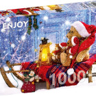 Puzzle - Enjoy - Orsacchiotti con cappelli di Babbo Natale