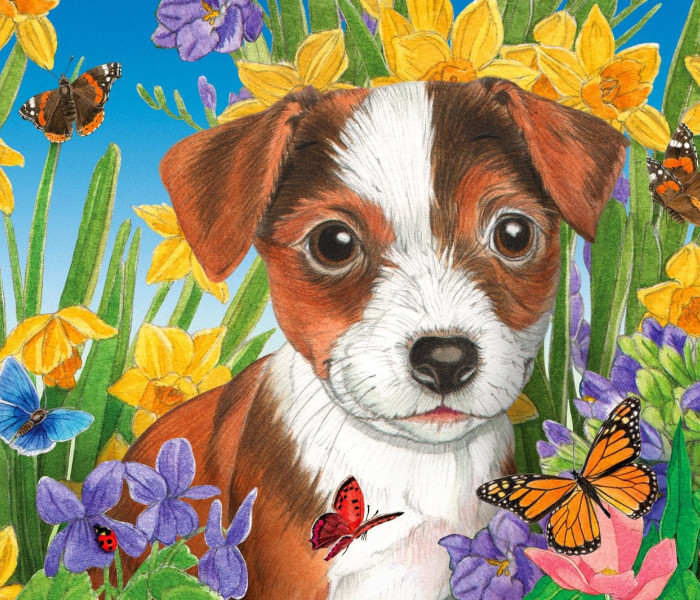 Puzzle - Enjoy - Cuccioli in giardino