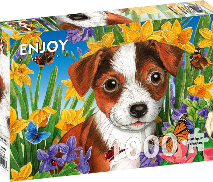 Puzzle - Enjoy - Cuccioli in giardino