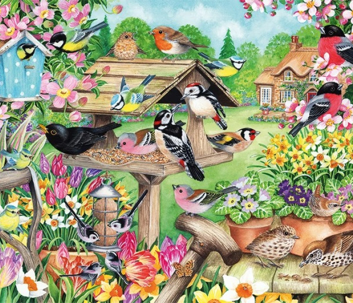 Puzzle - Falcon - Uccelli nel giardino primaverile