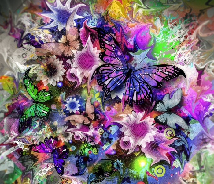 Puzzle - Grafika - Fiori e farfalle