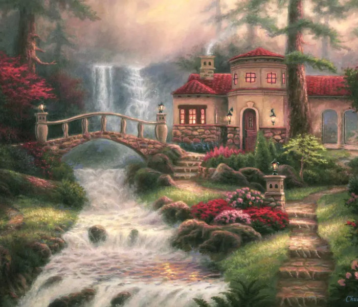 Puzzle - Grafika - Cascate sul fiume Sierra