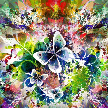 Fiori e farfalle primaverili