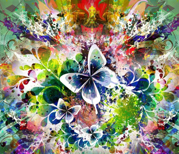 Puzzle - Grafika - Fiori e farfalle primaverili