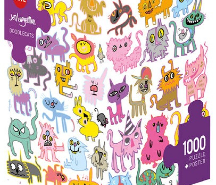 Puzzle - Heye - Scarabocchi di gatto - Triangular puzzle