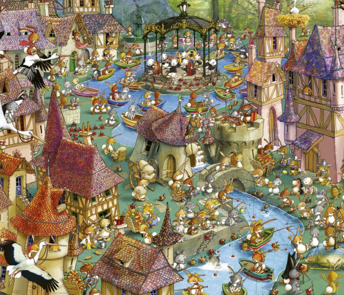 Puzzle - Heye - Città dei conigli - Triangular puzzle