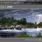 Puzzle - Heye - mandria di elefanti - Puzzle Panoramico