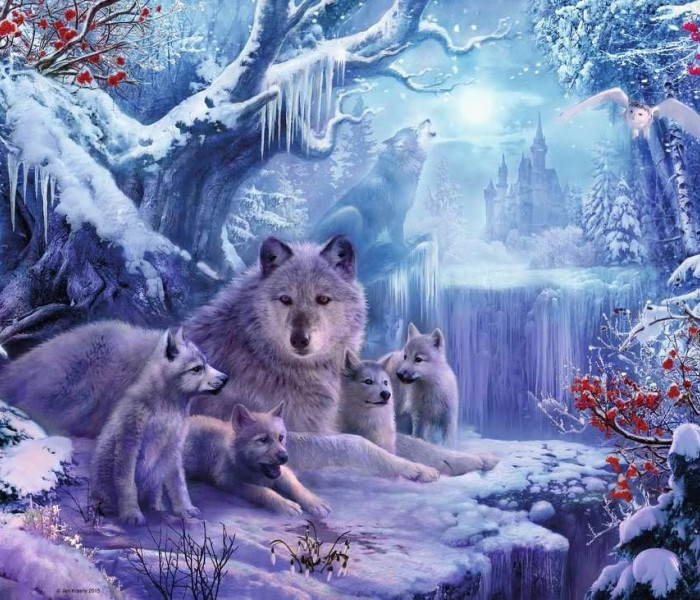 Puzzle - Ravensburger - lupi invernali