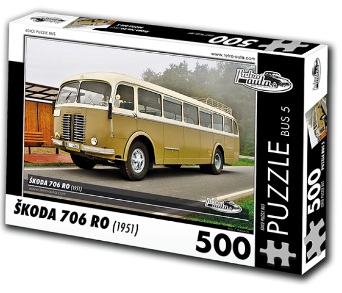 Puzzle - Retro-auta - Autobus Škoda 706 RO (1951)