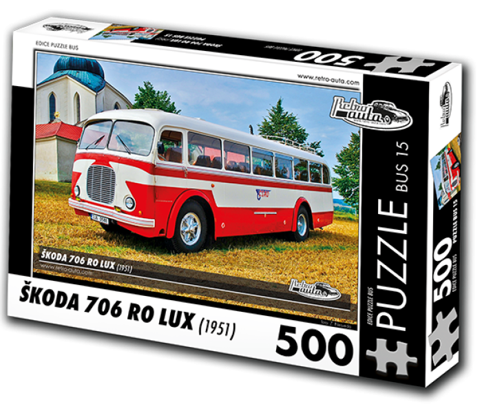 Puzzle - Retro-auta - Autobus Škoda 706 RO LUX (1951)