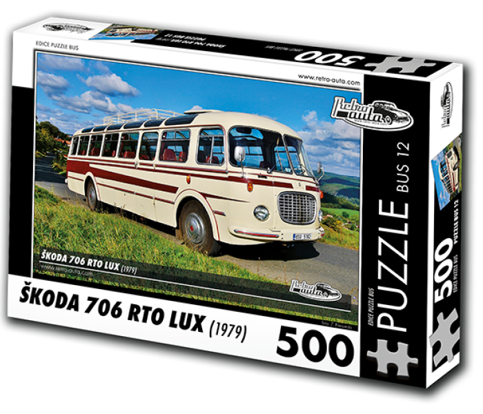 Puzzle - Retro-auta - Autobus Škoda 706 RTO LUX (1979)