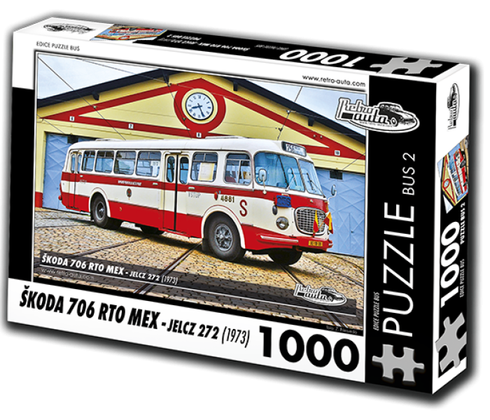 Puzzle - Retro-auta - Autobus Škoda 706 RTO MEX (1973)