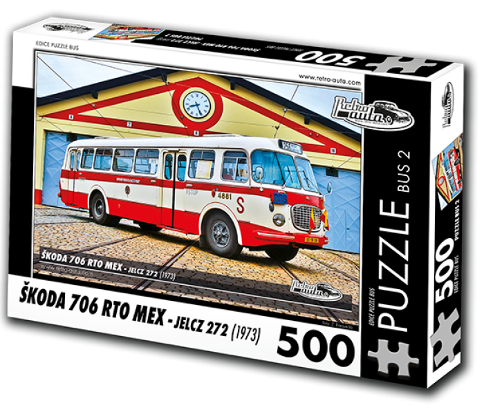 Puzzle - Retro-auta - Autobus Škoda 706 RTO MEX (1973)
