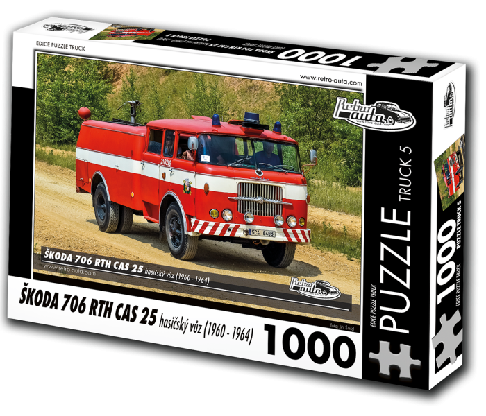 Puzzle - Retro-auta - Škoda 706 RTH CAS 25 Autopompa antincendio (1960-1964)