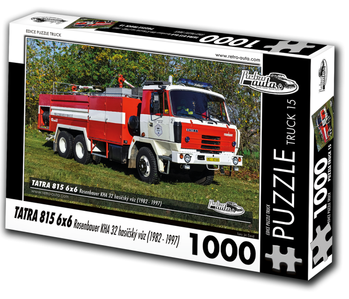 Puzzle - Retro-auta - Tatra 815 6x6 Rosenbauer Autopompa antincendio (1982-1997)