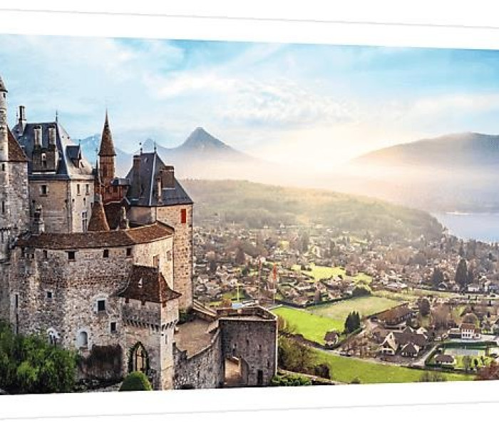 Puzzle - Trefl - Castello di Menthon, Francia - Puzzle Panoramico