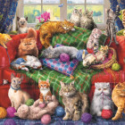 Puzzle - Trefl - Gatti sul divano