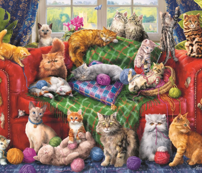 Puzzle - Trefl - Gatti sul divano