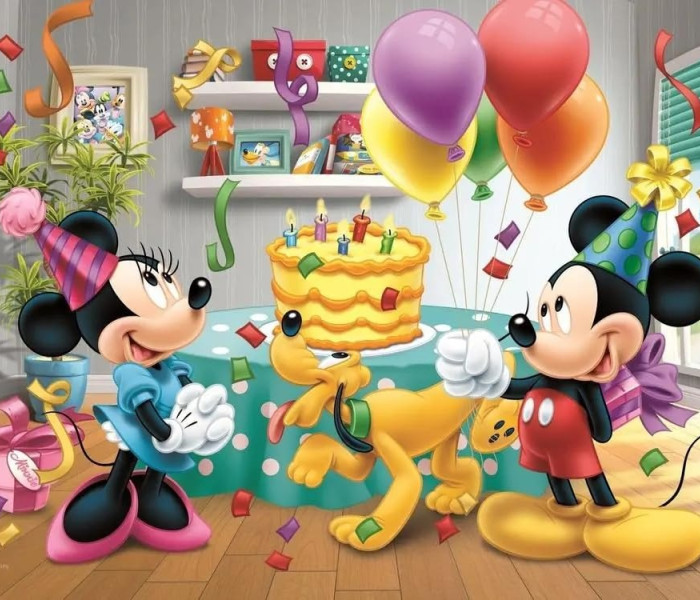 Puzzle - Trefl - Topolino e Minnie festeggiano il loro compleanno