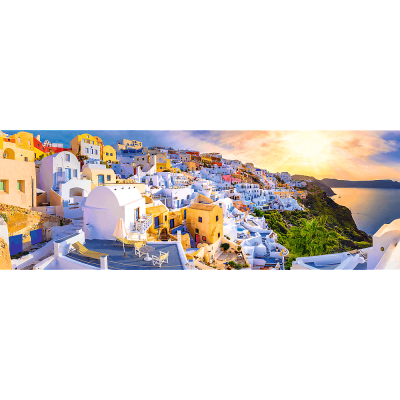 Tramonto a Santorini, Grecia - Puzzle Panoramico