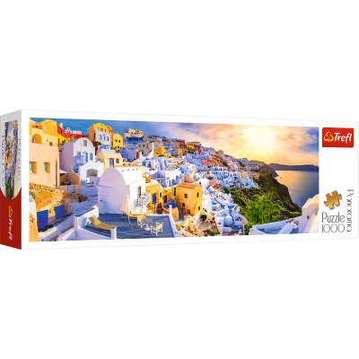 Tramonto a Santorini, Grecia - Puzzle Panoramico