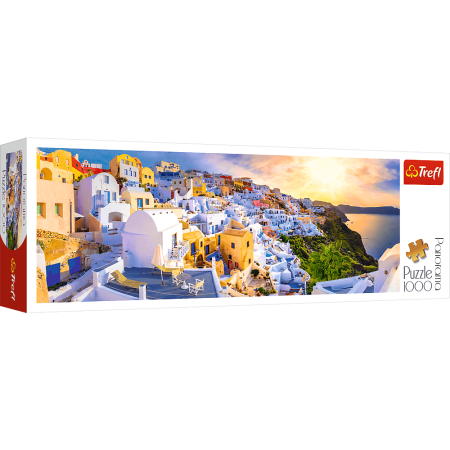 Tramonto a Santorini, Grecia - Puzzle Panoramico