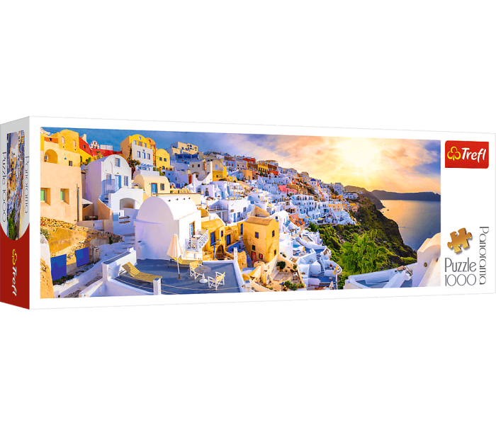 Puzzle - Trefl - Tramonto a Santorini, Grecia - Puzzle Panoramico